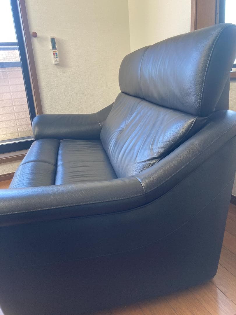 【イタリア製 牛革ソファ】美品
