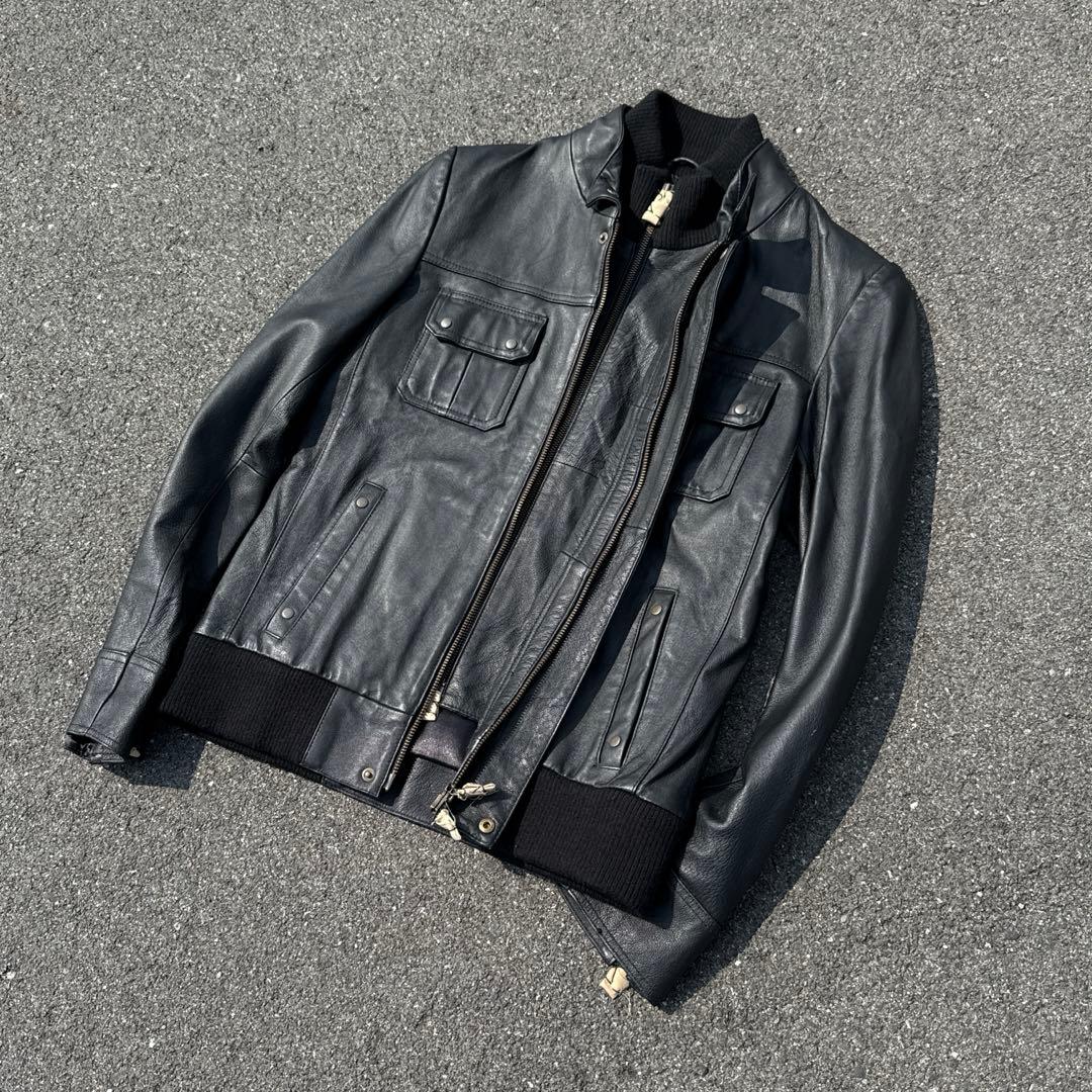 ジャケット・アウター 00s dark wear archive leather jacket