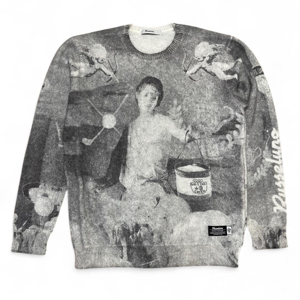 Russeluno GRAPHIC KNIT SWEATER アンゴラニット
