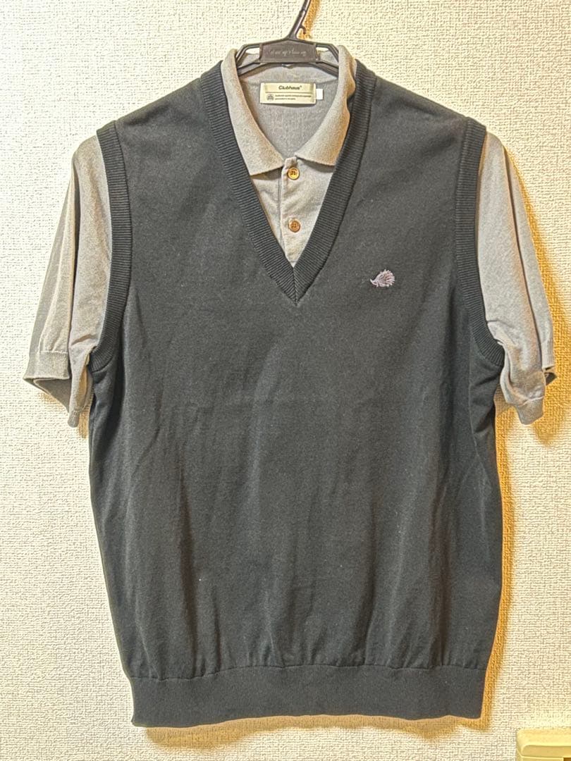 clubhouse クラブハウス ポロシャツ風ベスト 黒L