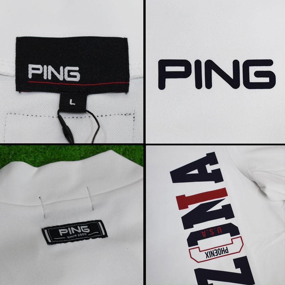 PING/ピン ゴルフ モックネック シャツ【ホワイト/L】新品！