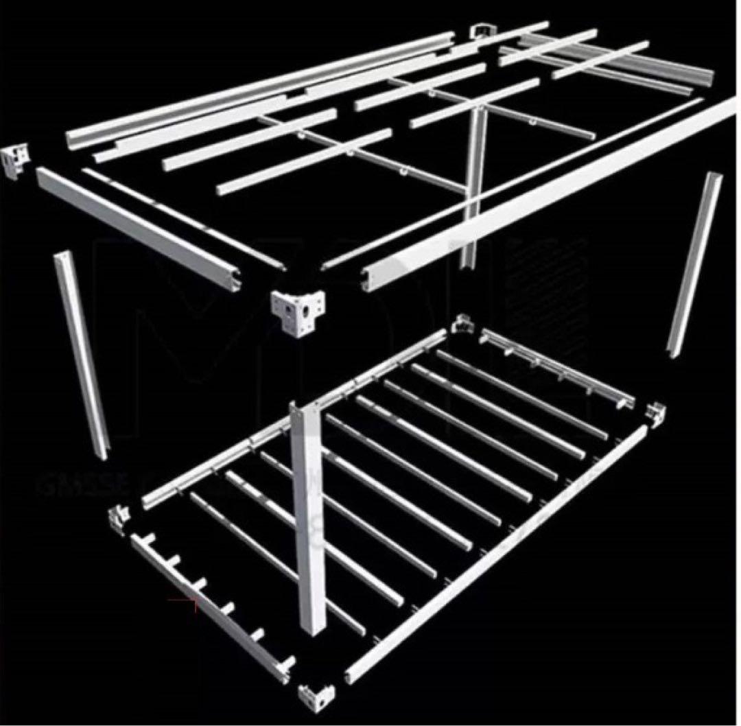 【よ　】組立式ユニットハウス黒　2.48×4シャッター付き式ドア1つ窓1つ