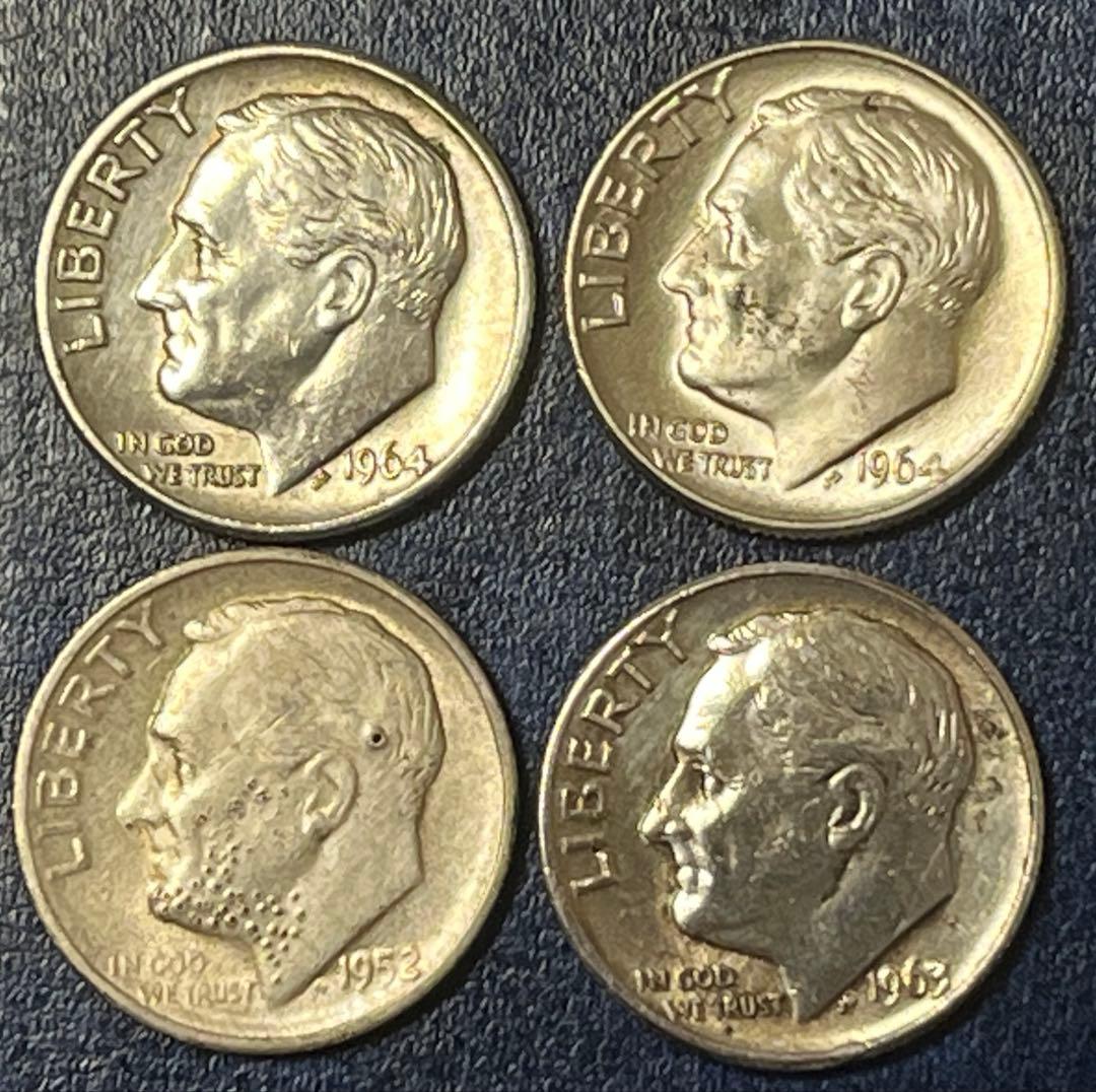 アメリカ　USA 1ダイム　10セント 銀貨　10枚