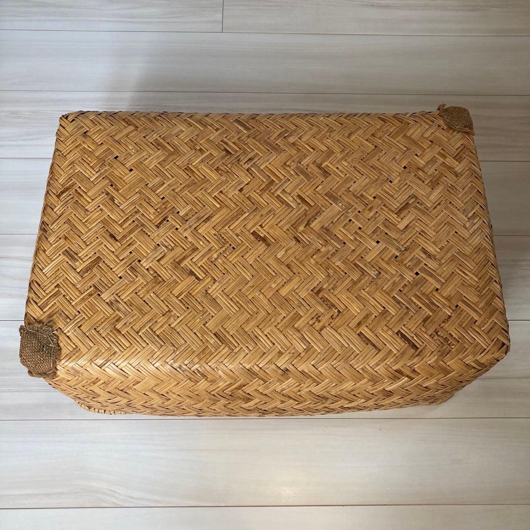柳行季 こうり 行李 つづら籠 昭和レトロ アンティーク38×57cm