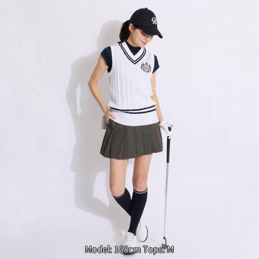 美品　Callaway キャロウェイ ケーブル編みニットベスト ゴルフウェア