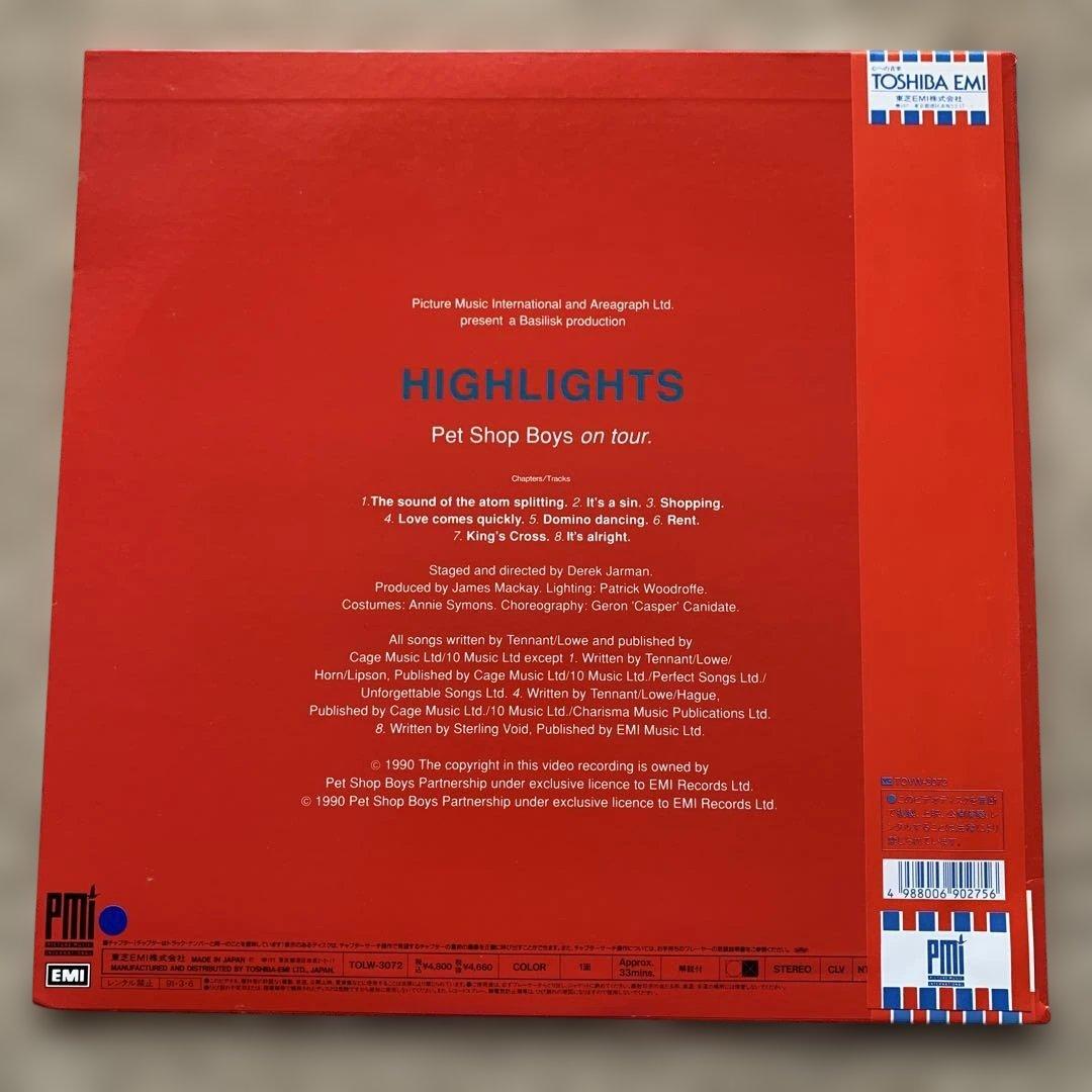 HIGHLIGHTS Pet Shop Boys on tourレーザーディスク