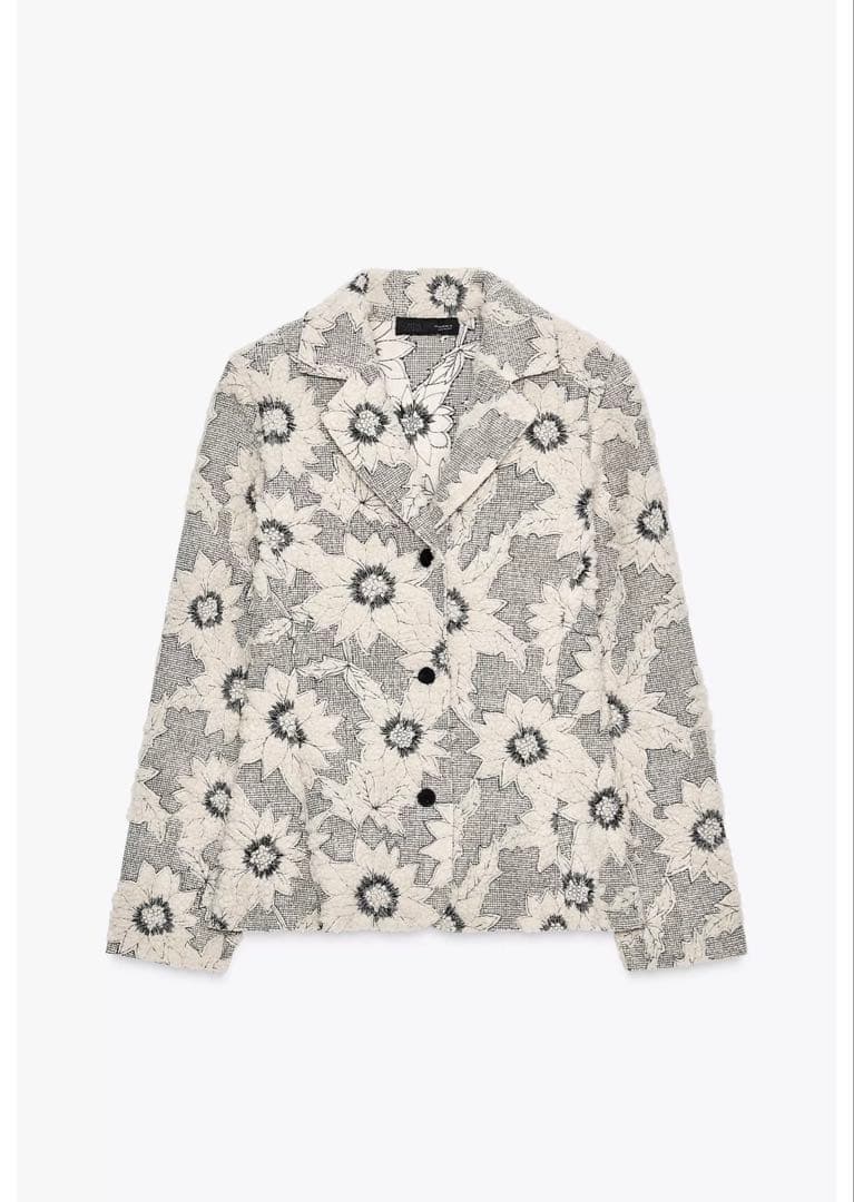 新品タグ付き！ZARA ザラ＊フラワーテクスチャーブレザー　L