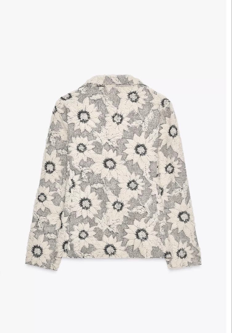 新品タグ付き！ZARA ザラ＊フラワーテクスチャーブレザー　L
