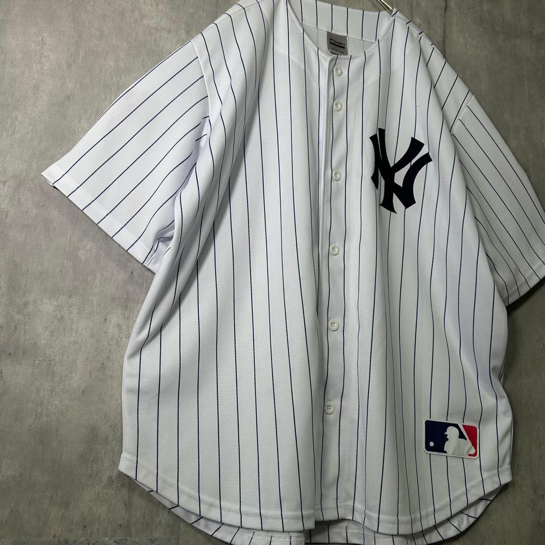 Fanatics ヤンキース ベースボールシャツ ストライプ XL 白