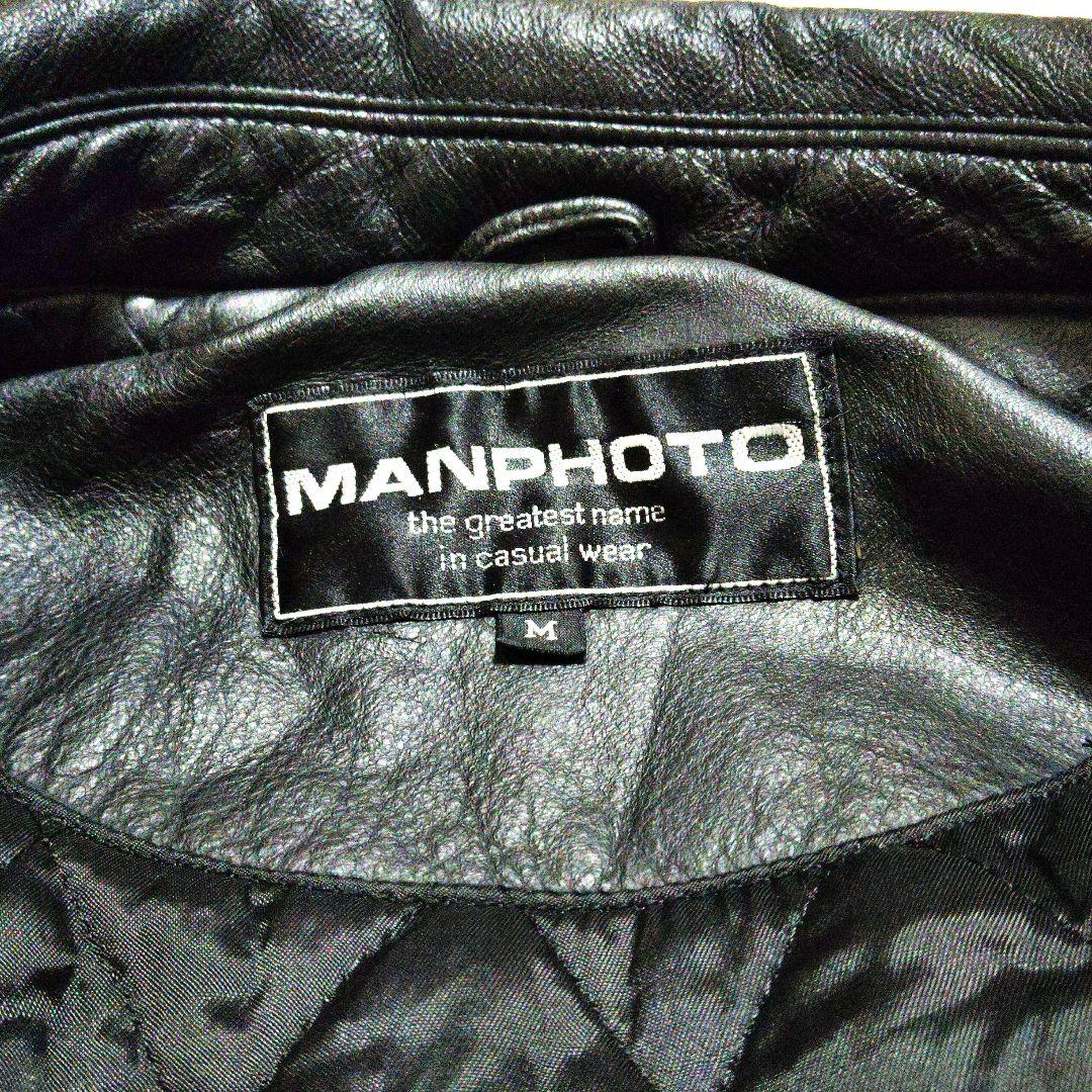 【美品・牛革・M】MANPHOTO　レザージャケット