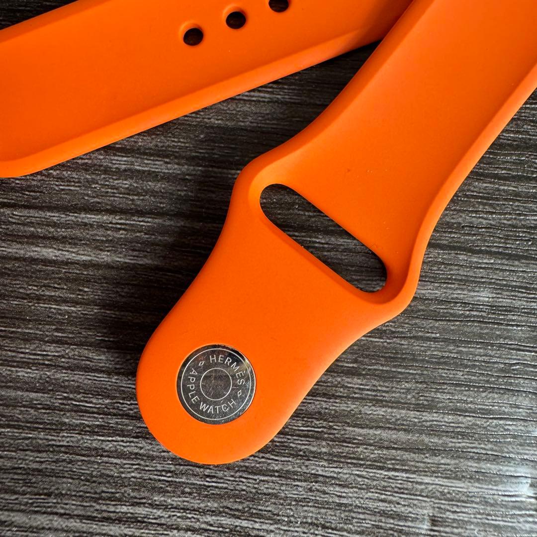 2898 Apple Watch エルメス　オレンジラバー　スポーツバンド