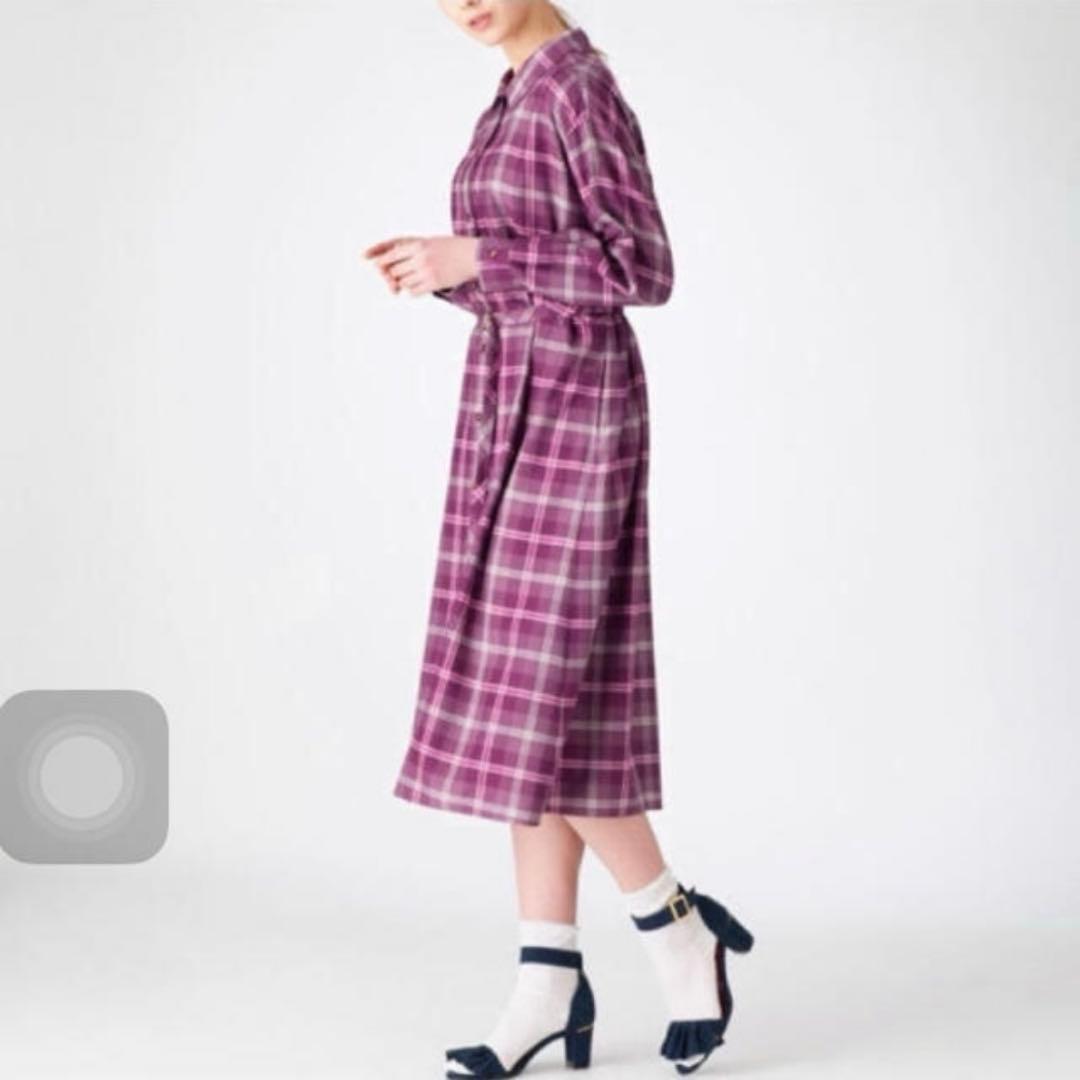 美品☆ブルーレーベルクレストブリッジ ワンピース　シャツワンピース　チェック38