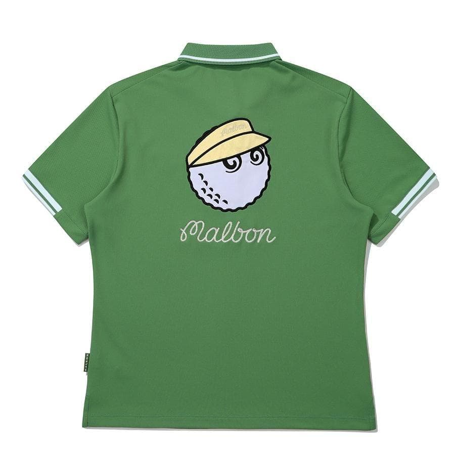 緑色M マルボンゴルフ ポロシャツ Malbon Golf レディース シャツ