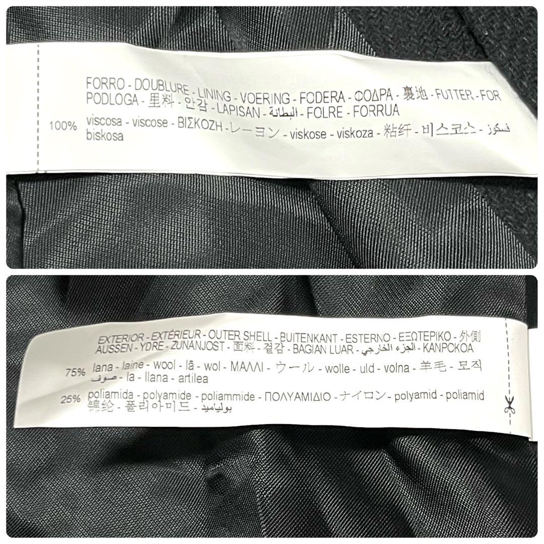 美品 ZARA マンテコ ポンチョ 金具 ケープ コート マント 無地 黒 S