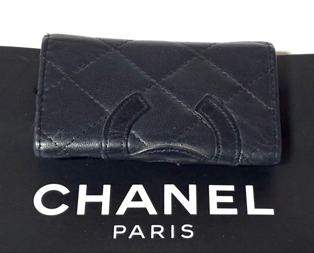 V字回復 ！CHANELシャネル☆6連キーケース ブラックピンク