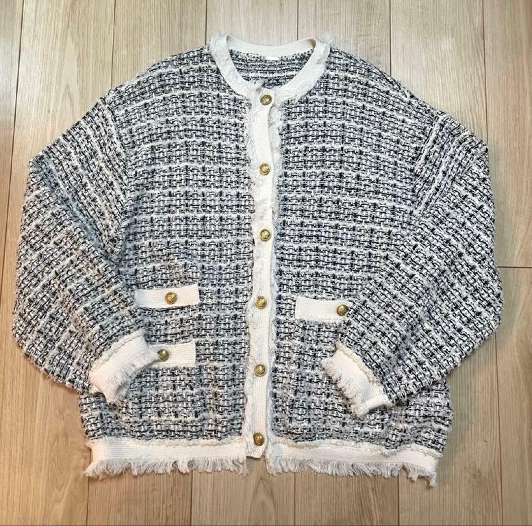 【美品】Mila Owen ツイードニットジャケット 0サイズ