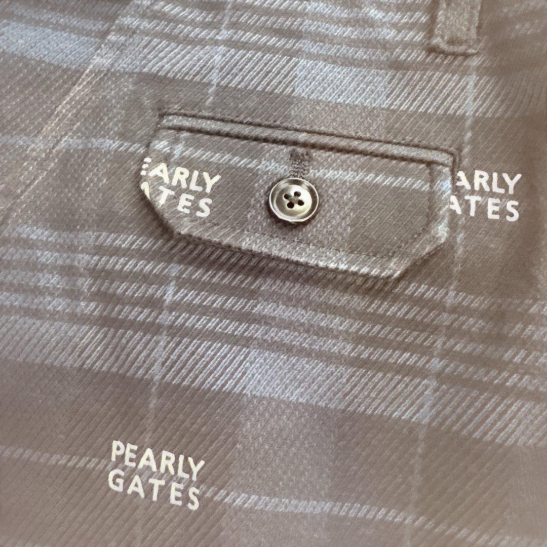 PEARLY GATES チェック柄パンツ ブラック系