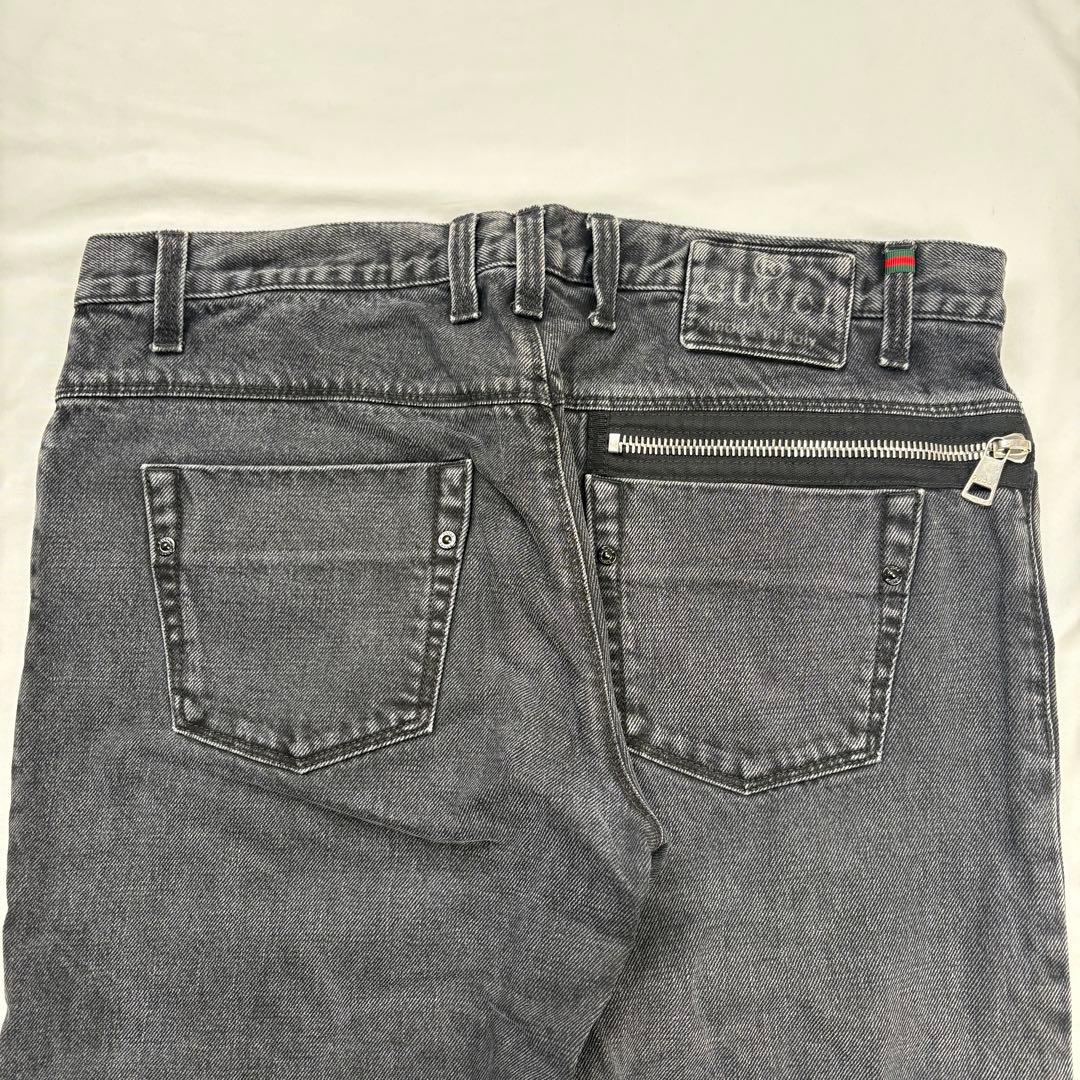 パンツ GUCCI gimmick zip straight denims black