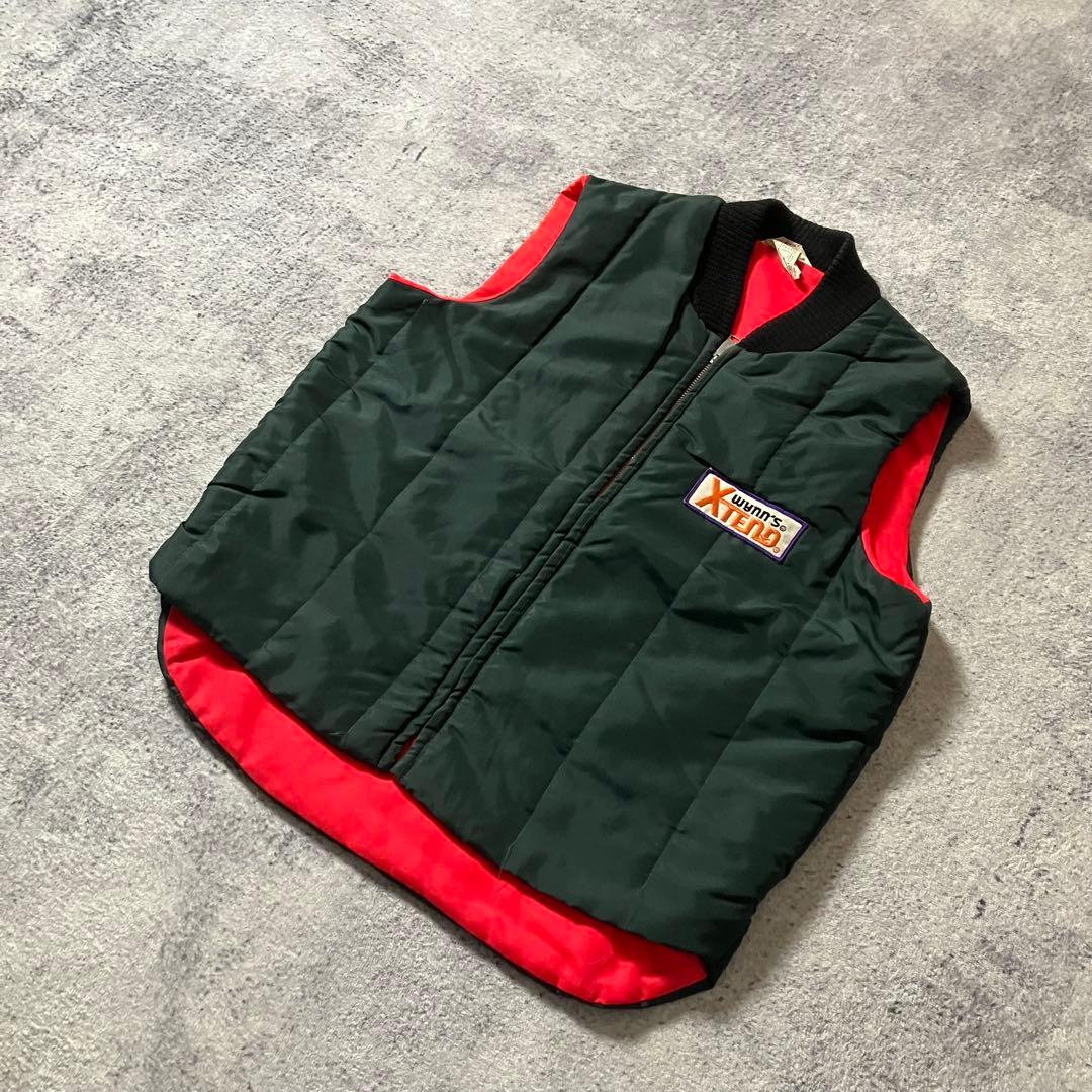 80sAVONSPORTSWEARキルティング中綿ベストグリーンカナダ製