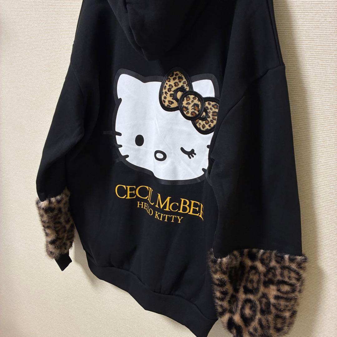 【新品タグ付き】大きいサイズ3L Lady's セシル キティ ヒョウ柄パーカー