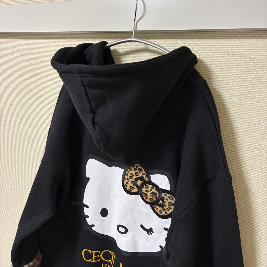 【新品タグ付き】大きいサイズ3L Lady's セシル キティ ヒョウ柄パーカー