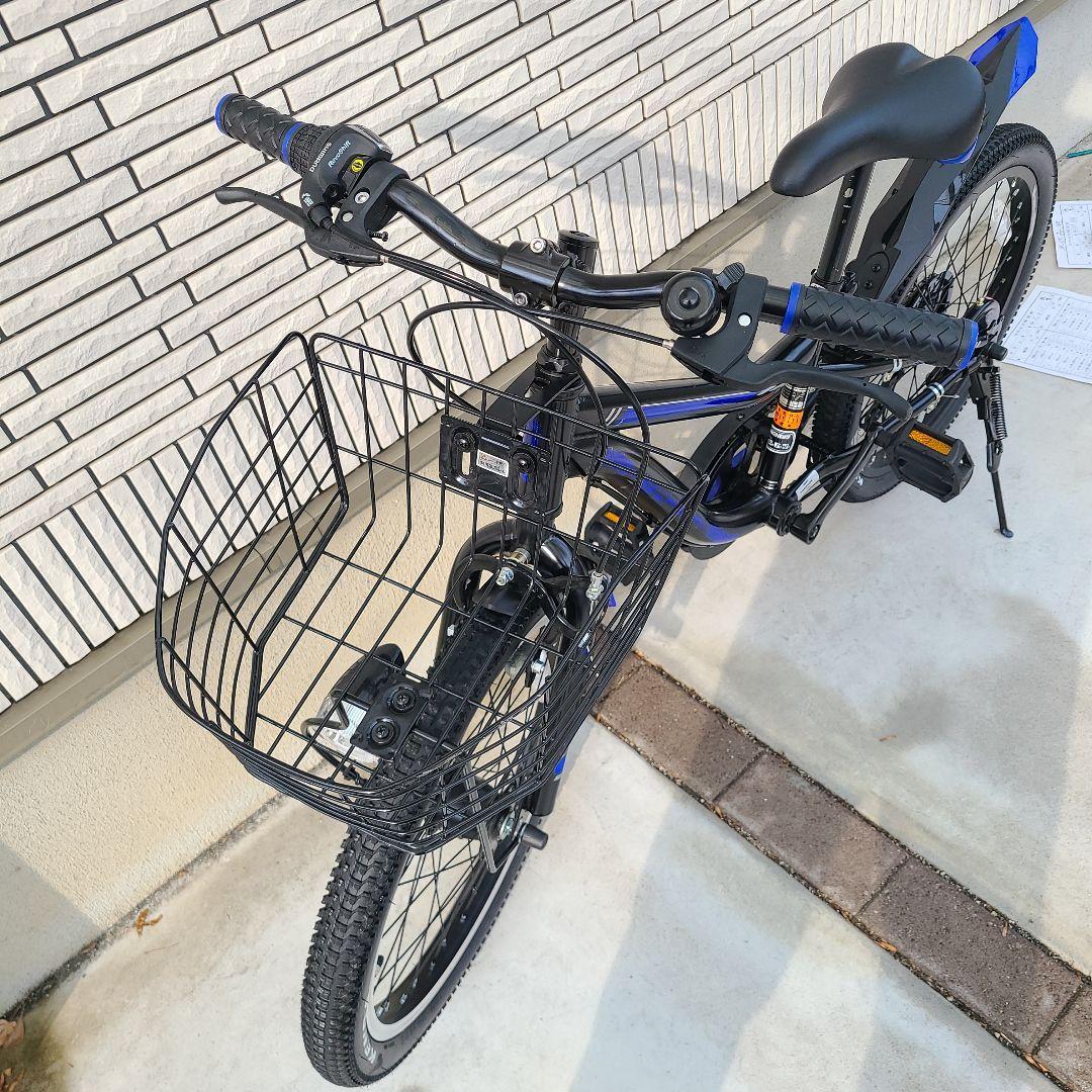 キッズバイク 20インチ ブラック・ブルー 前バスケット付き