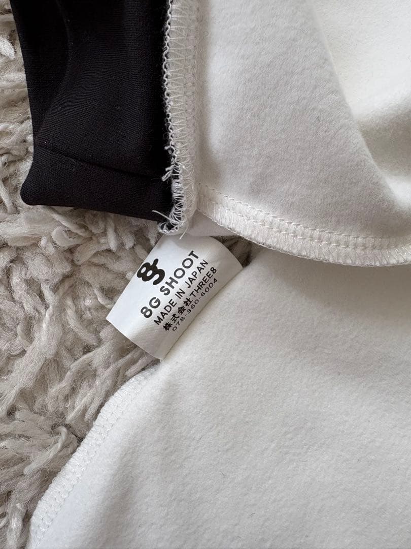 8G SHOOT Logo Print Mock Neck サイズM 白黒