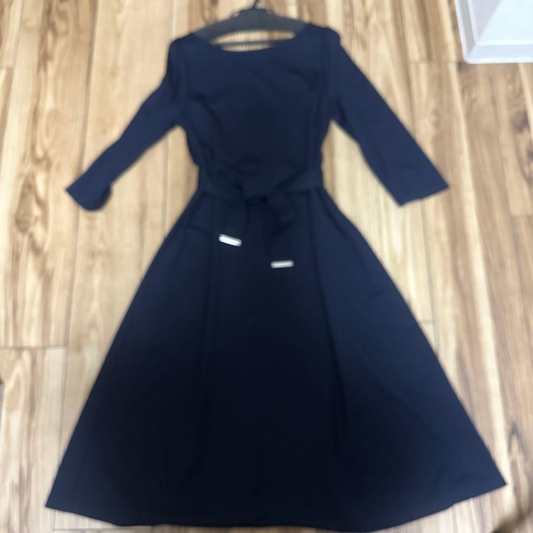 美品✨MaxMara ロング丈 ワンピース ネイビー Aライン