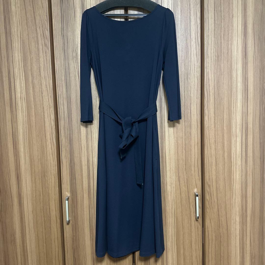美品✨MaxMara ロング丈 ワンピース ネイビー Aライン