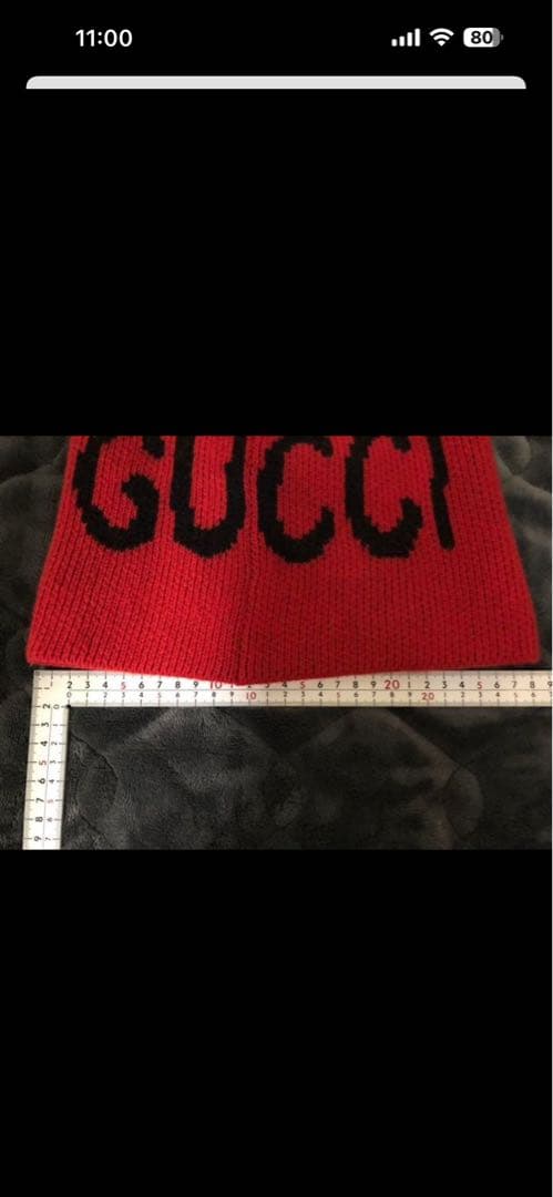GUCCI 赤 ニット帽 バットデザイン M