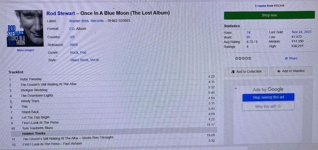 Rod Stewart The Lost Album (RARE!!送料込）