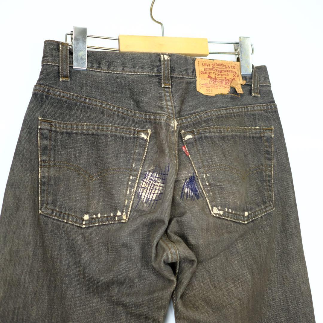 1990s Levi's ブラックデニムパンツ　501 USA ダメージ　ボロ