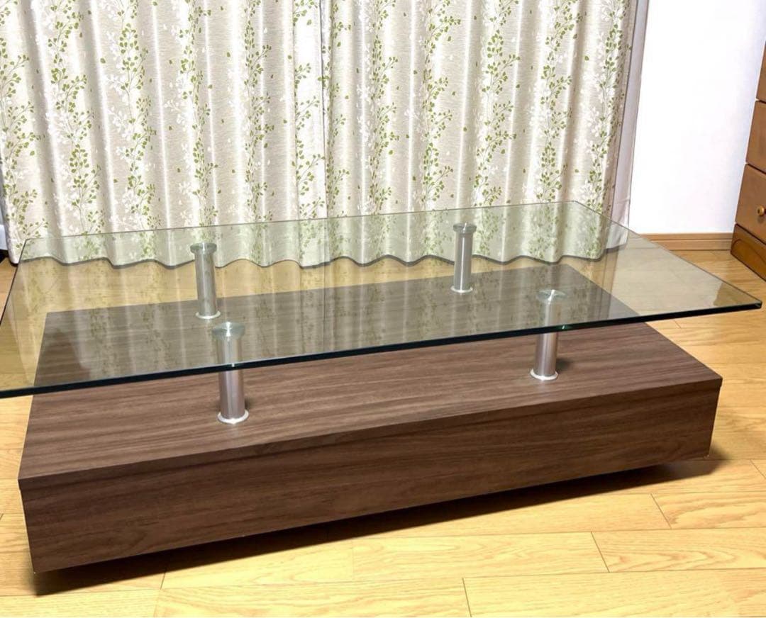 ニトリ　センターテーブル　ローテーブル　ガラス　120cm