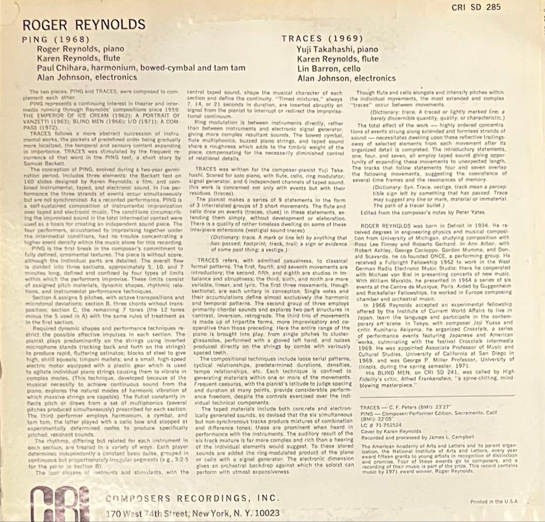 洋楽 Roger Reynolds - Electronic/Instrumental