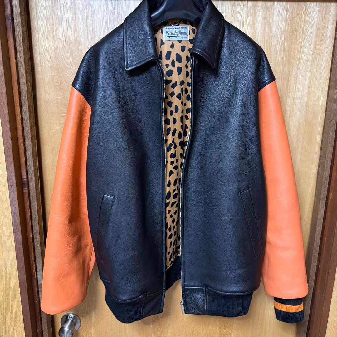 激安　WACKOMARIA LEATHER VARSITY JACKET M