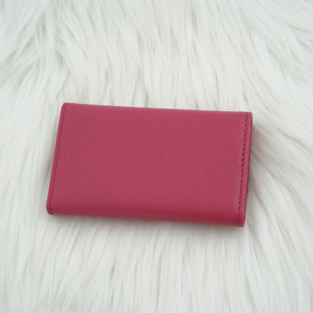 新品同様　カード付き　PRADA プラダ　キーケース　サフィアーノ　ピンク