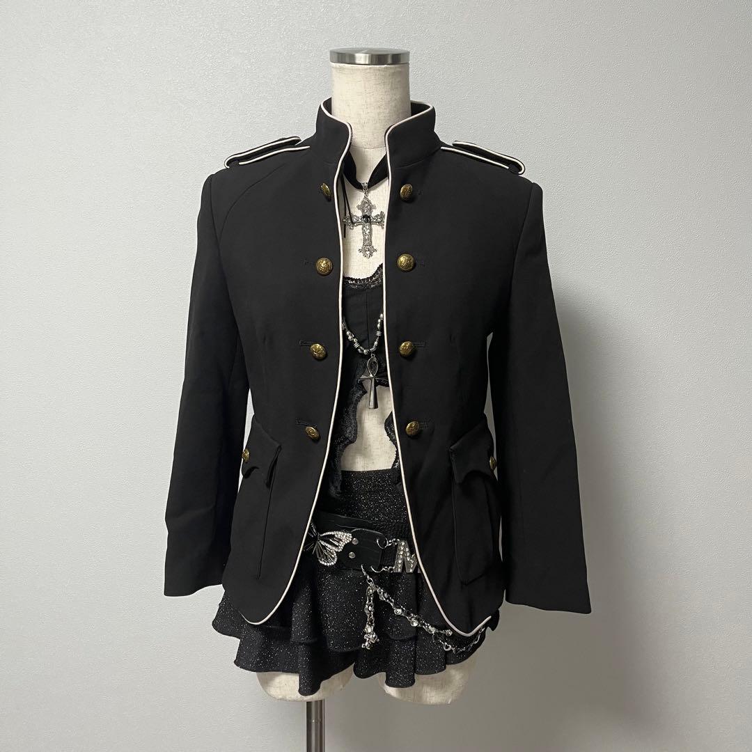 ナポレオン ジャケット ダークコア y2k 海外ガール ゴシック 退廃的 軍服風