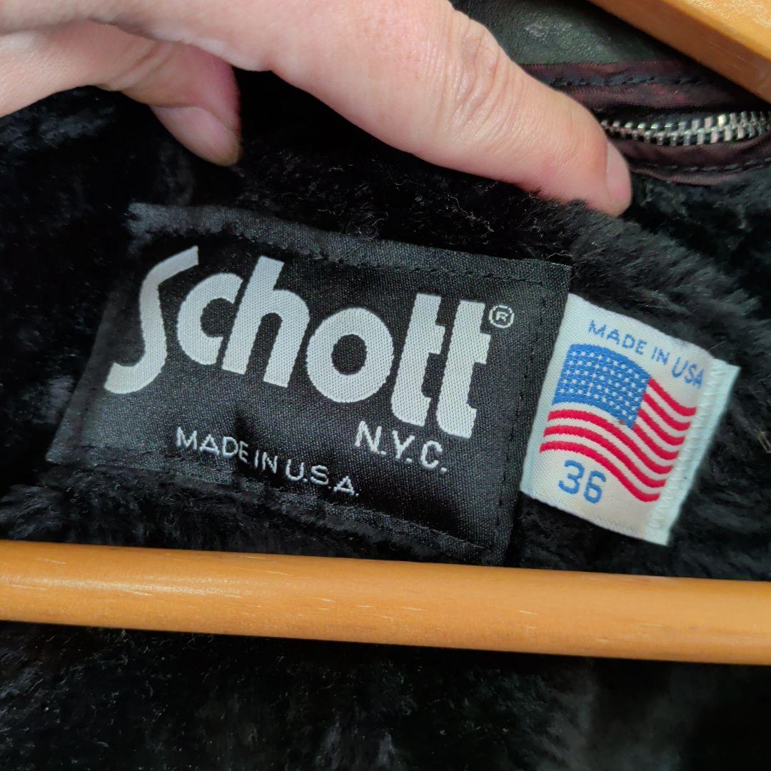 ジャケット・アウター schott leather jacket 36 black USA