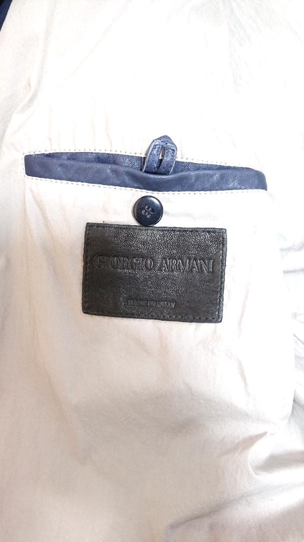 GIORGIO ARMANI 最上級ラムスキン ハーフコート紺50サイズ未使用品