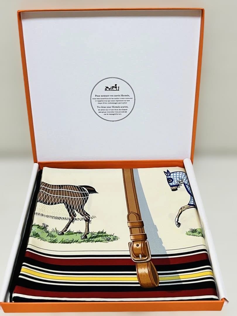 エルメス　HERMES カレ90 馬着　【新品未使用】 箱　リボン　紙袋付き
