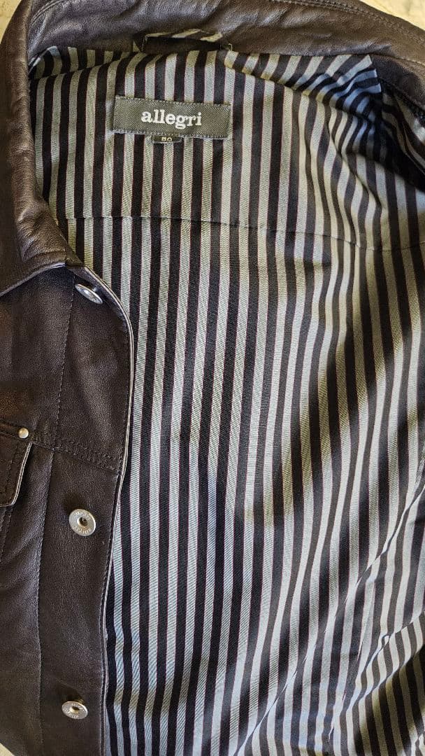 お値下げ☆彡 未着用★　allegri サイズ50 濃茶　レザージャケット