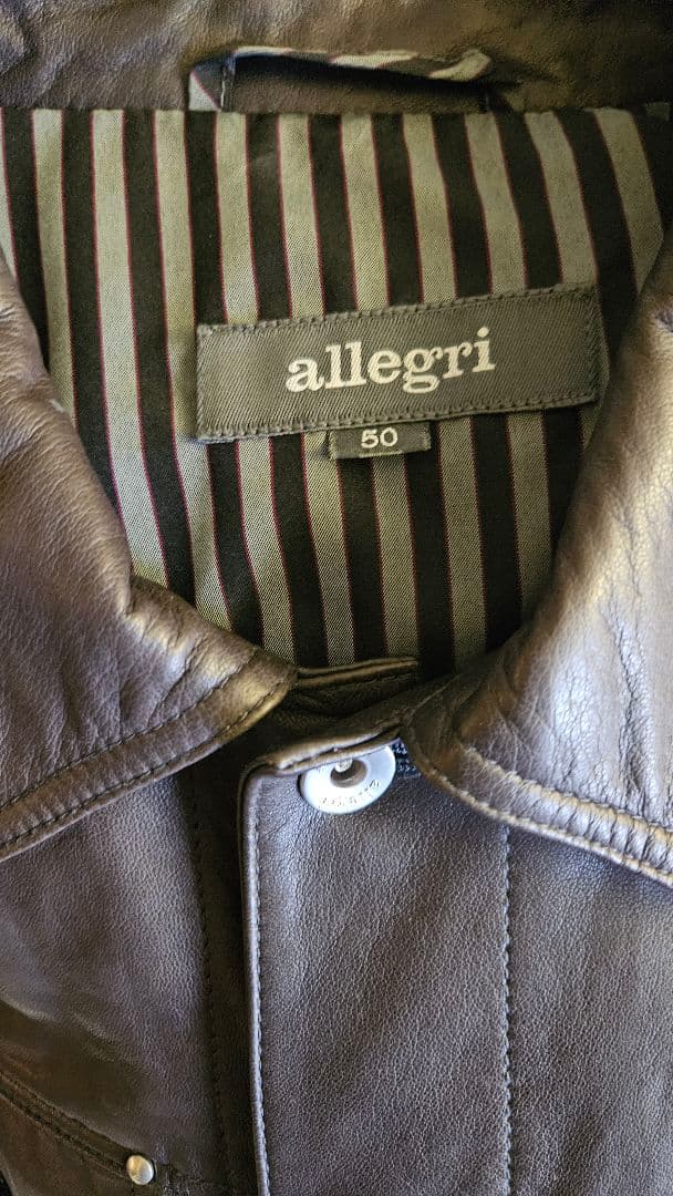 お値下げ☆彡 未着用★　allegri サイズ50 濃茶　レザージャケット