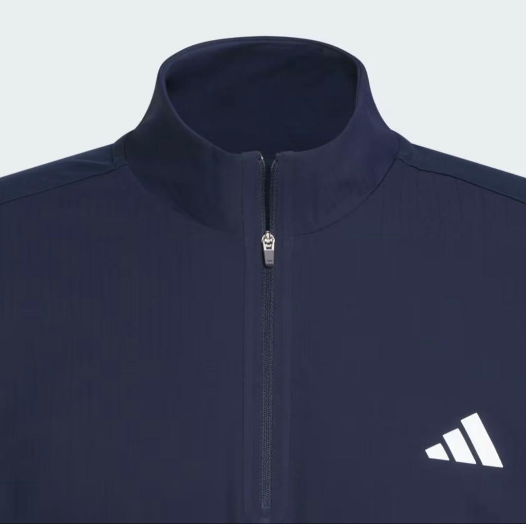 新品 adidas golf ネイビー ハーフジップジャケット M