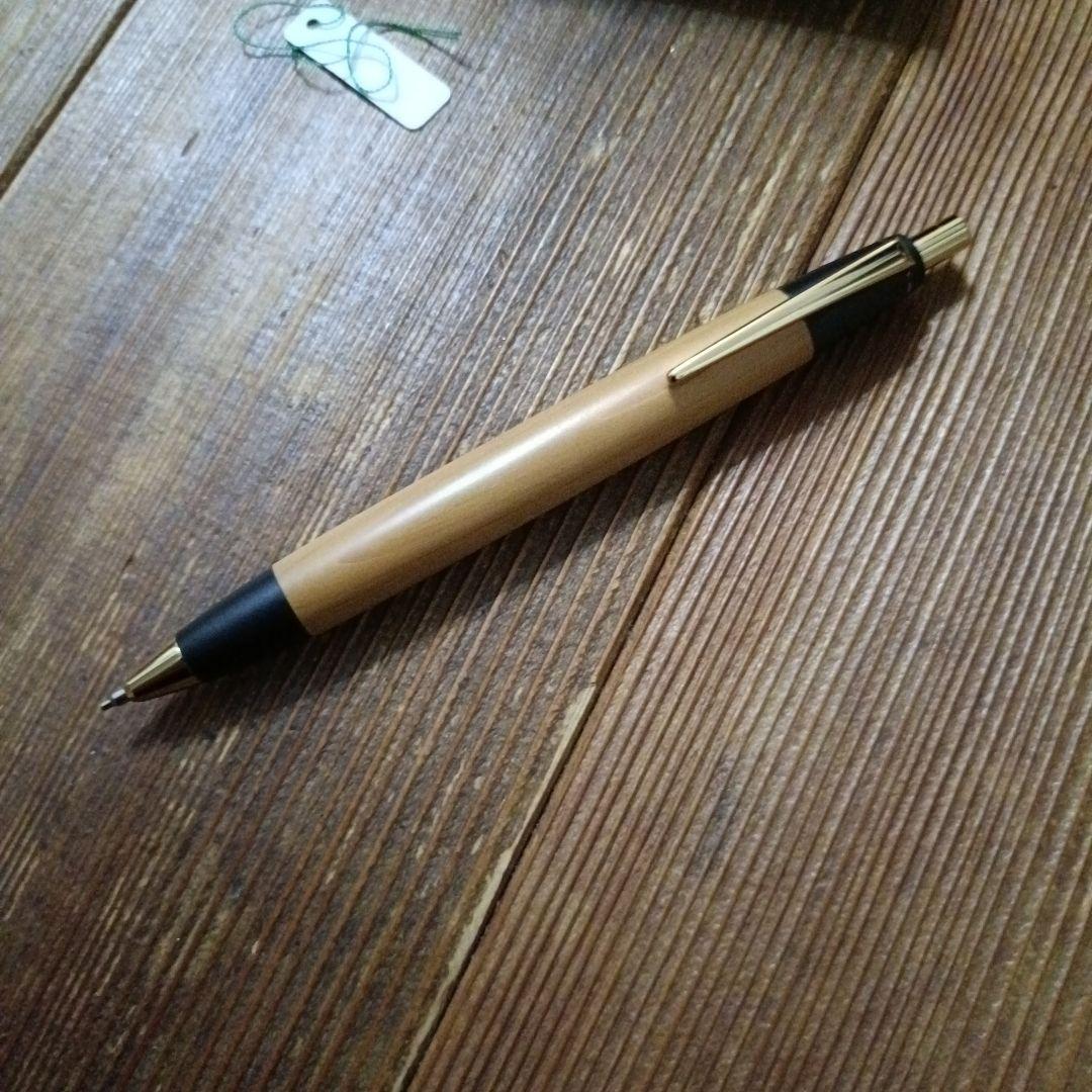 野原工芸　木曽ヒノキ　シャープペンシル　ゴールドクリップ