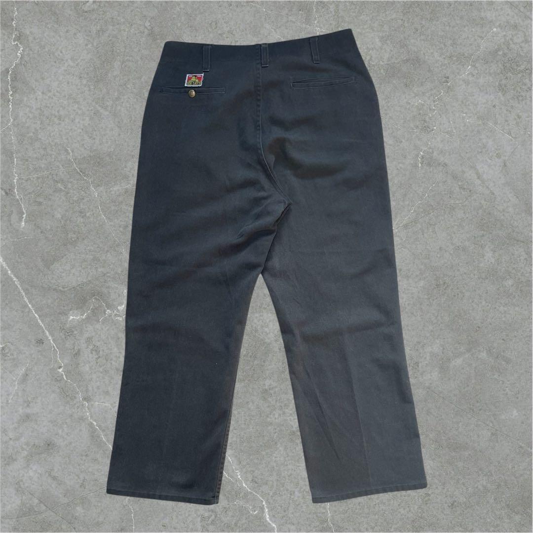 希少 90s USA製 BEN DAVIS フリスコパンツ ブラック W34 黒