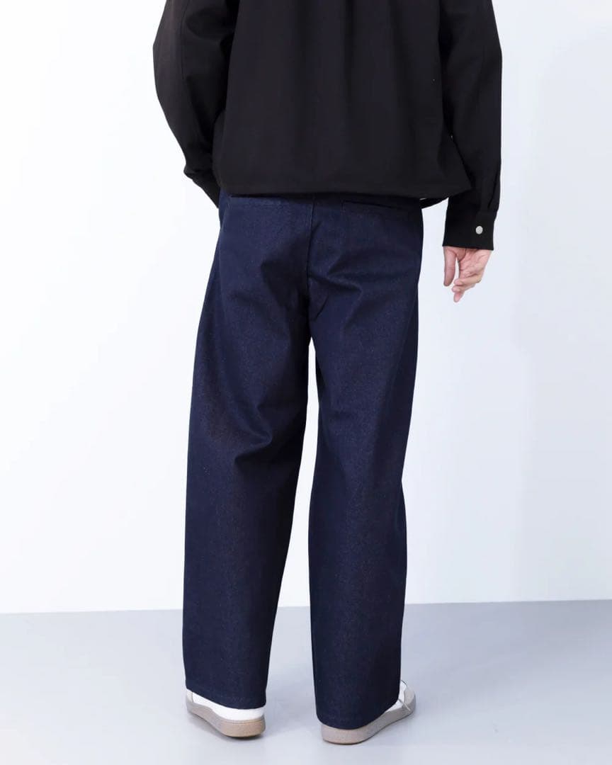 RETØUCH 新品 リジットインディゴブルーワイドストレートデニム