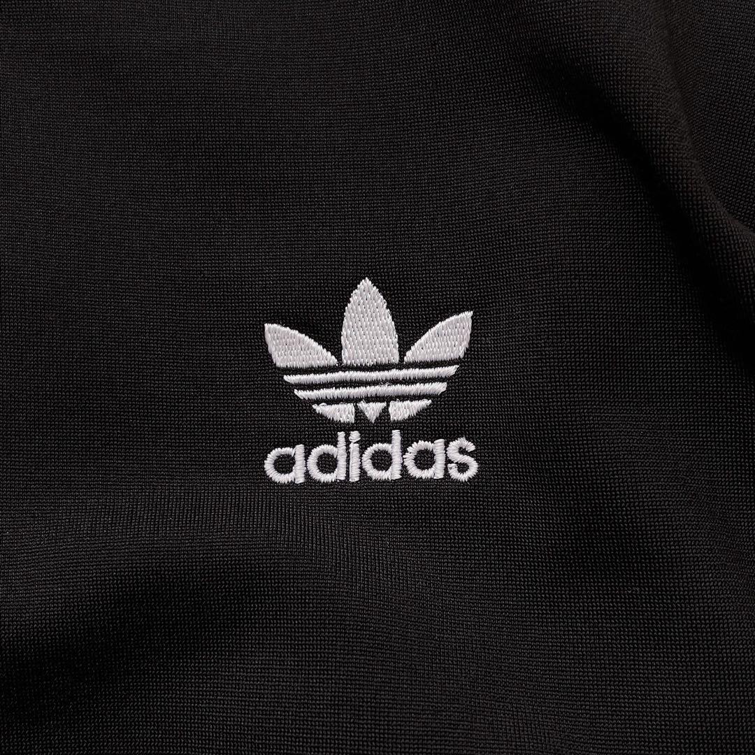 adidas レースアップトラックジャケット ワンピース XL リボン ブラック