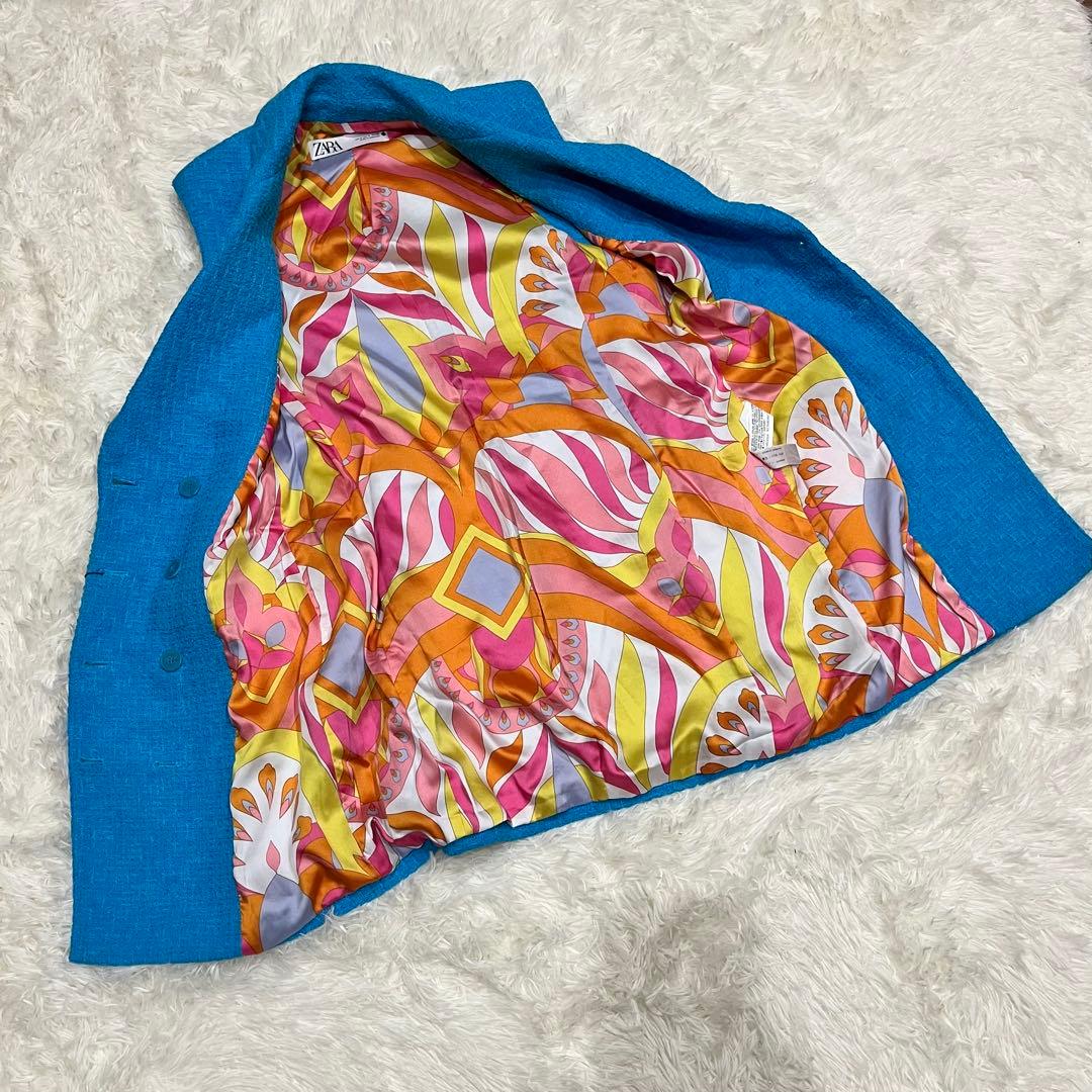 ZARA　ザラ ツイード　テクスチャーベスト　金ボタン　ベスト　M