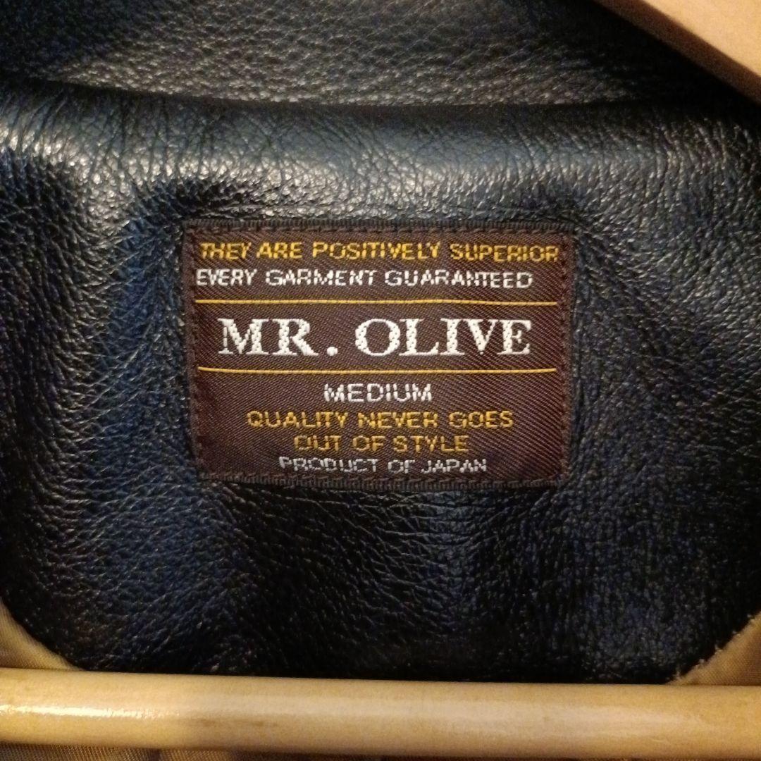 c*2様 MR. OLIVE ブラックレザーシングルライダースジャケット M