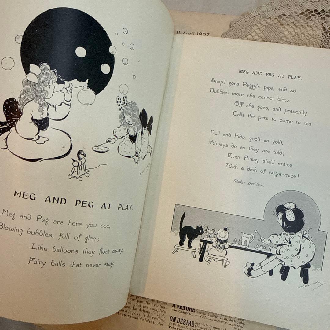 稀少アンティーク美しいヴィクトリアン絵本イギリス洋書　古書ジャンクジャーナル